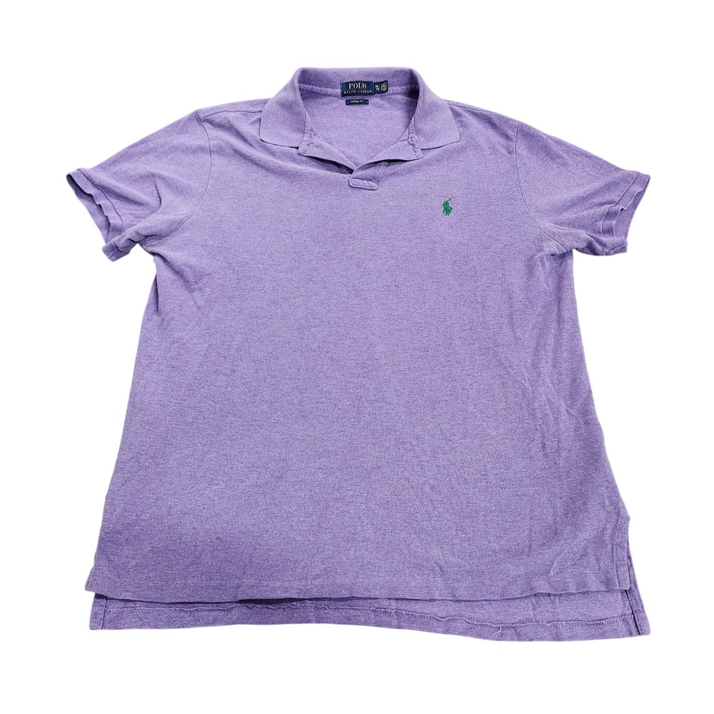 Polo Ralph Lauren Polo Shirt Mens XL Custom Fit Purple Heathered EUC